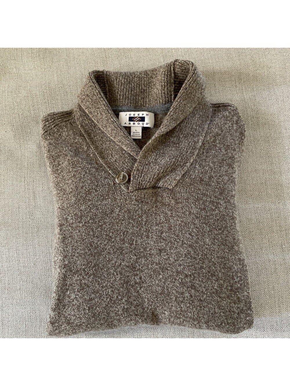 Joseph Abboud Shawl Collar Sweater Wool Nylon Vintage L